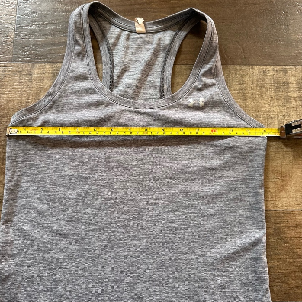 Under Armour Heat Gear gray racer back tank top - Picture 4 of 5